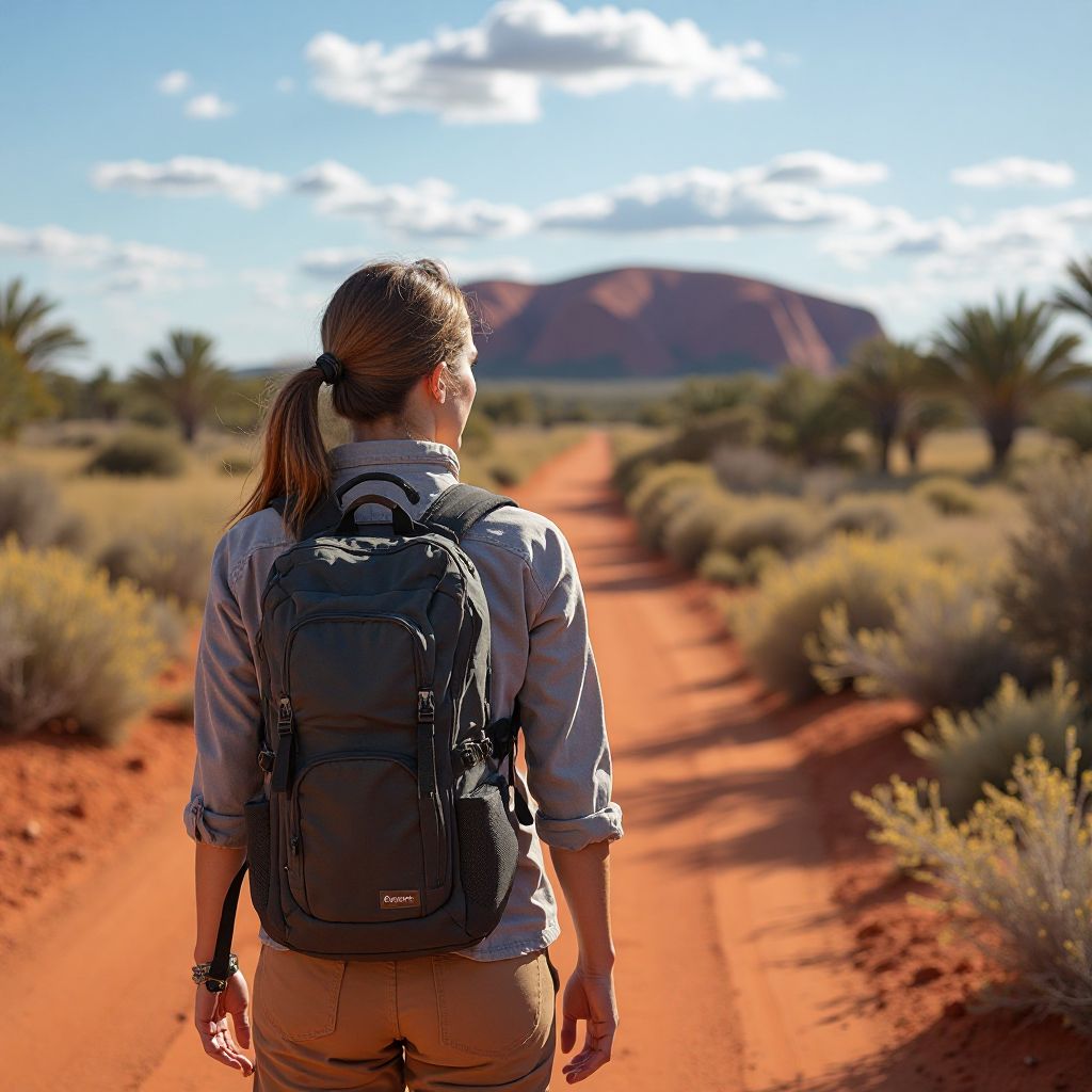 Solo traveler in Australian outback